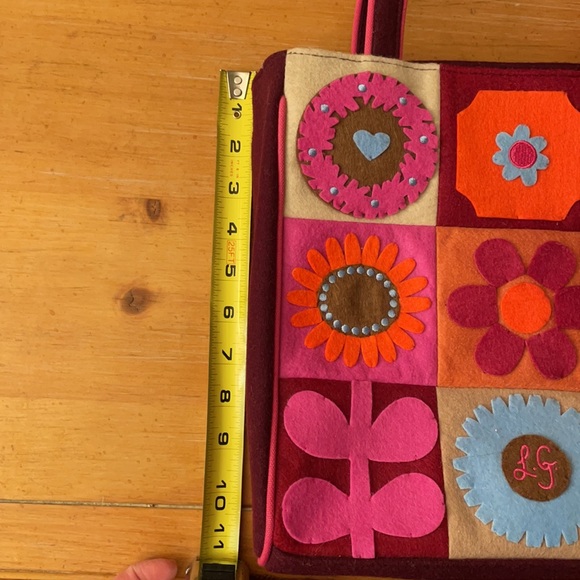 NWOT Super-Cute Lulu Guinness designer wool/felt, way cool shoulder bag/tote. - Picture 6 of 11